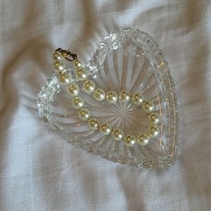 Faux Pearl Bracelet with Gold Clasp